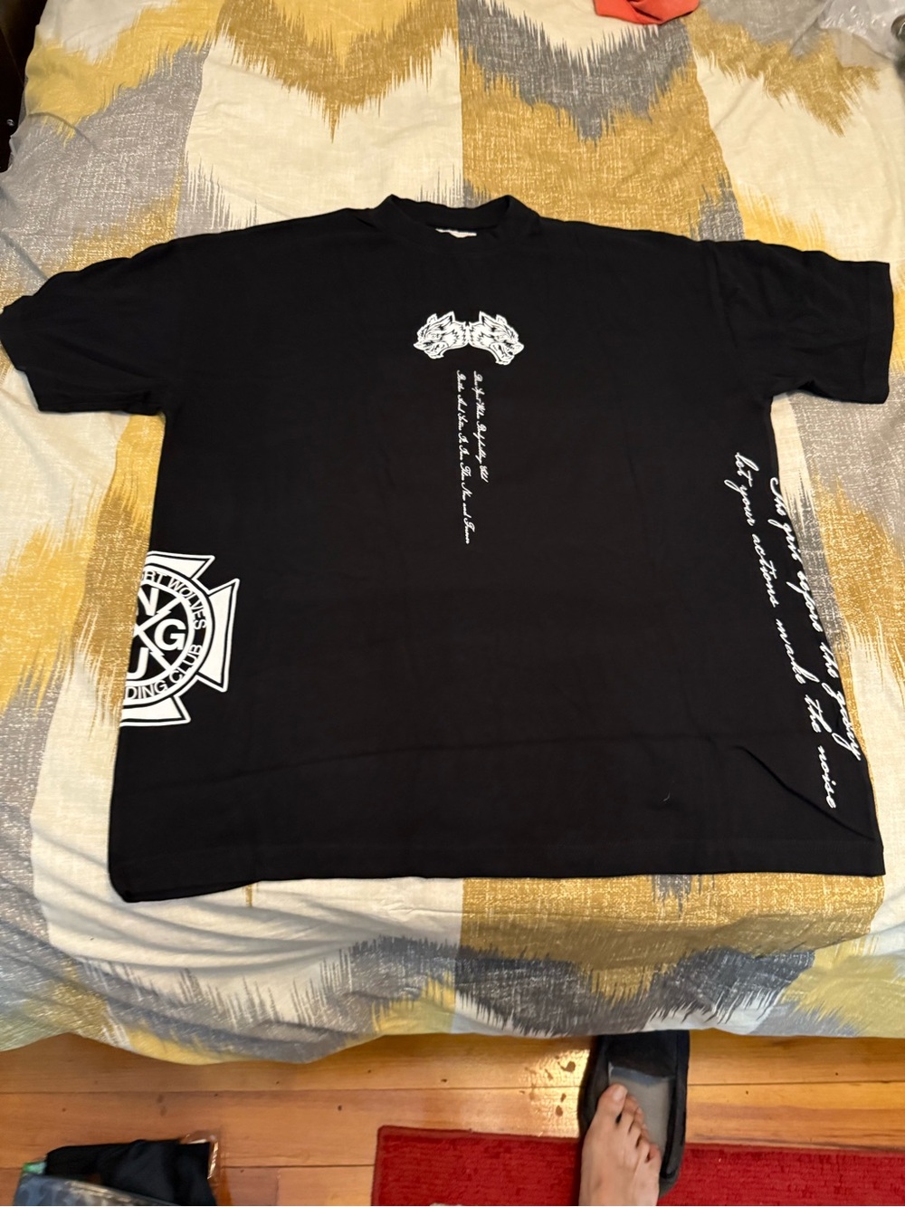 Darc Sport Echoes Of Valhalla Black Short-Sleeve Graphic Tee with White Script